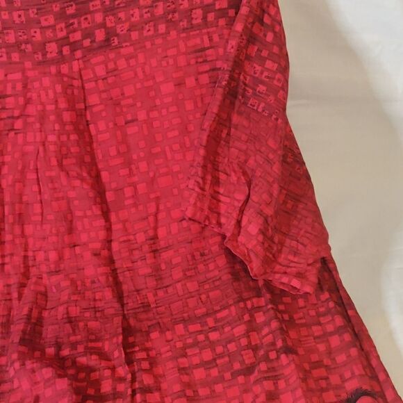 Imprints Deep Red Rayon Button-Up Shirt Size L‎ - Picture 7 of 8